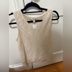 J.Crew Beige Textured Sleeveless Top